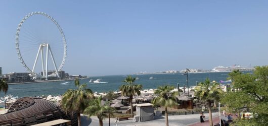 JBR beach with Ain Dubai in the background